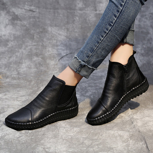 Botas Casuales Mujer Piel Suave Suela Flexible Forradas