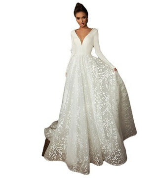 Vestido Elegante Escote V Largo Sofisticado Europeo Americano - Image 6