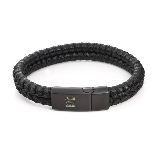 Pulsera de Cuero Genuino para Hombre con Grabado Personalizado - Image 5