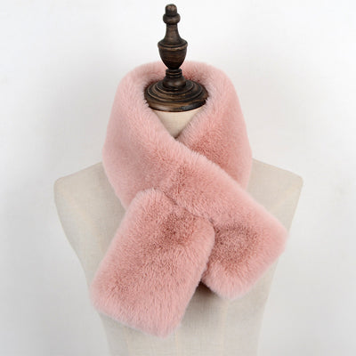 Chal Grueso con Cuello de Piel Abrigado para Invierno