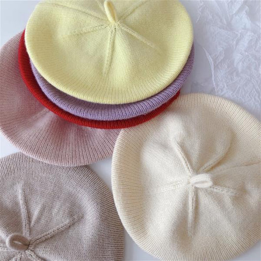Boina Infantil de Punto Suave - Gorro Bebé Otoño en Colores Lisos - Image 18