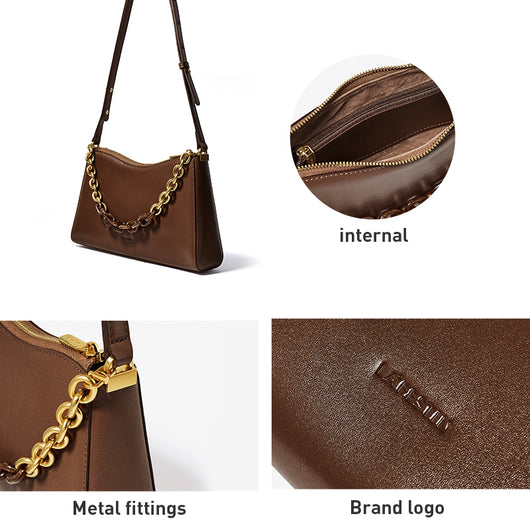 Bolso Bandolera Baguette para Mujer - Casual y Versátil con Cadena - Image 3