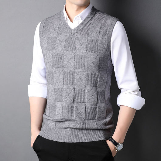 Chaleco Jacquard Texturizado para Hombre - Diseño Elegante en Colores Sólidos - Image 16