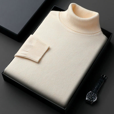 Suéter Cuello Alto Slim Fit para Hombre - Pullover Básico de Color Sólido - Image 24