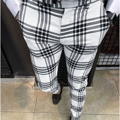 Pantalones Casuales a Cuadros y Rayas para Hombre Talla Grande - Image 2