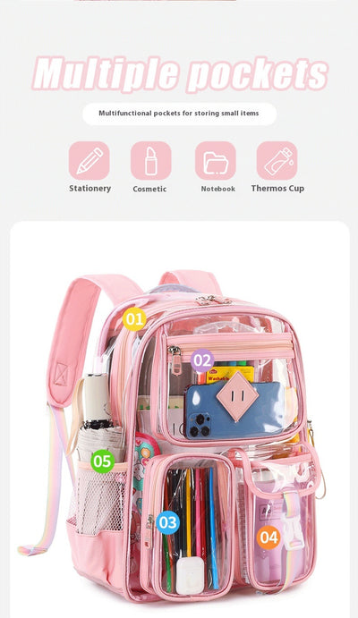 Mochila Escolar Transparente Impermeable para Primaria y Secundaria - Image 20
