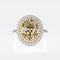 Women's High Carbon Diamond Oval Dove Egg Ring Dorado Yellow Tamaño 5