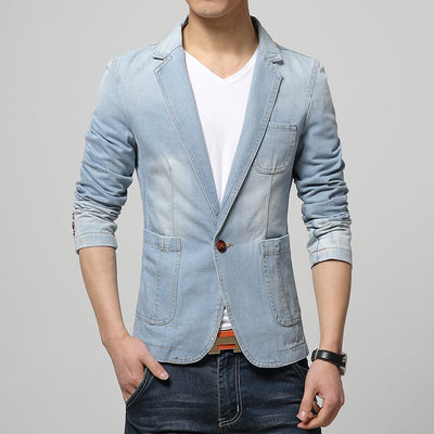 Traje de Mezclilla Clásico para Hombre - Abotonado Simple - Image 4