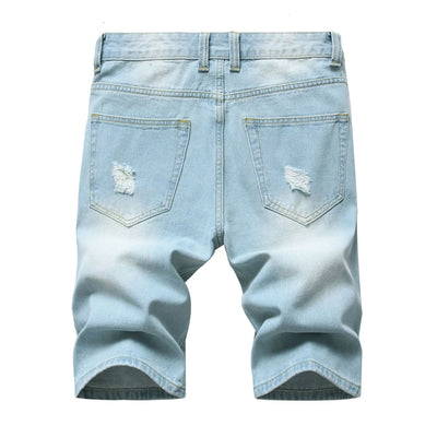 Shorts de Mezclilla Rotos Estilo Europeo y Americano para Hombre - Image 8