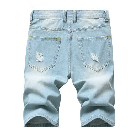 Shorts de Mezclilla Rotos Estilo Europeo y Americano para Hombre - Image 8