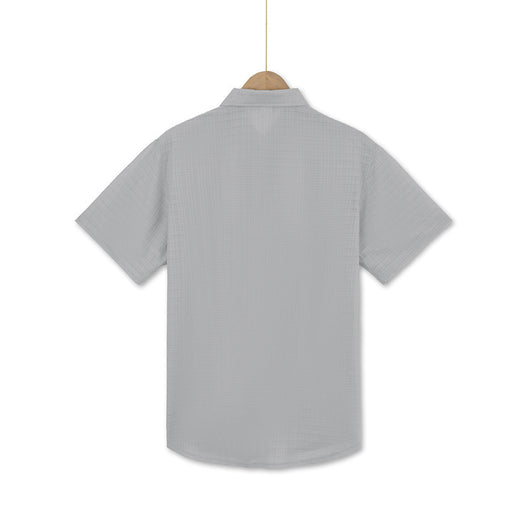 Camisa Suelta de Solapa Lisa para Hombre - Estilo Casual Festivo - Image 23