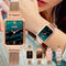 Reloj Cuadrado para Mujer Verde Malaquita con Temperamento Retro