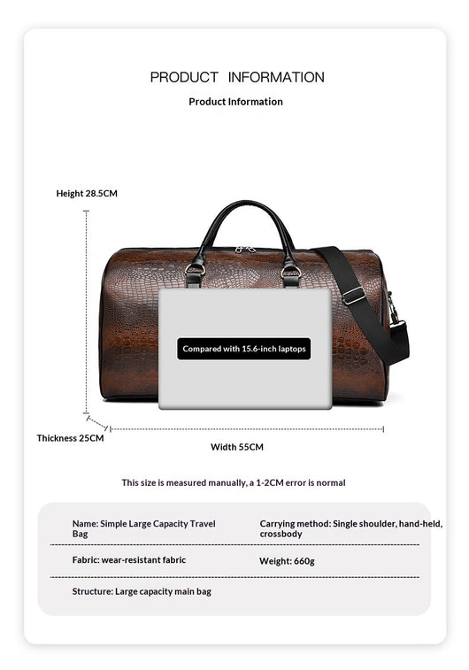 Bolsa de Viaje Deportiva para Hombre con Patrón Cocodrilo Personalizable - Image 8