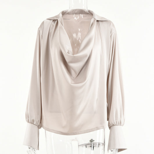 Blusa Suelta para Mujer con Escote Asimétrico Elegante - Image 5