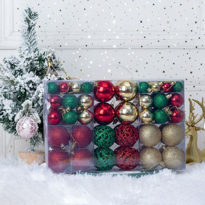 Set de Esferas Navideñas 3-6cm Decorativas para Árbol de Navidad
