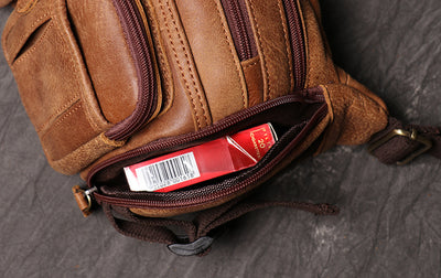 Bolsa de Pecho Hombre Cuero Gamuza Gran Capacidad - Image 15