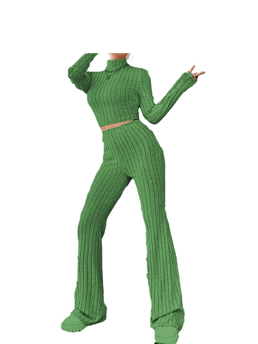 Conjunto de Punto Acanalado para Mujer - Blusa Manga Larga y Pantalón - Image 4