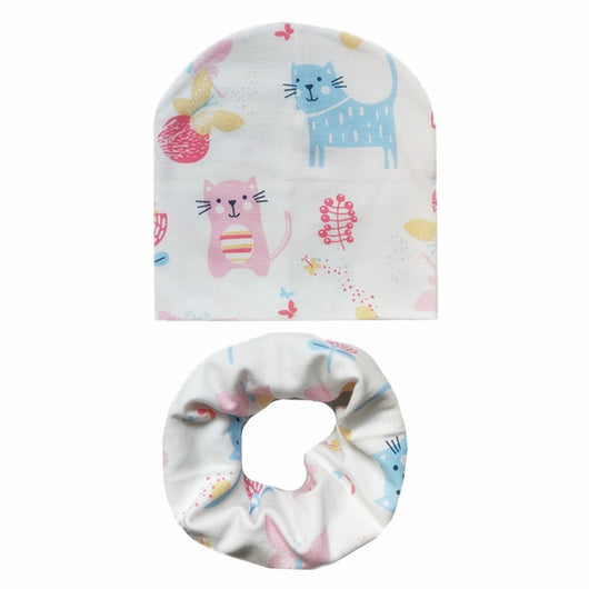 Conjunto Infantil de Gorro y Bufanda de Algodón con Estampados Divertidos - Image 2