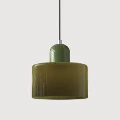 Lámpara Colgante Redonda de Vidrio Crema - Diseño Minimalista - Image 26
