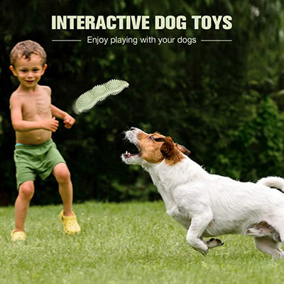 Light green pea pod shaped dog chew toy with textured nubs for teeth cleaning and bite resistance. - Image 5