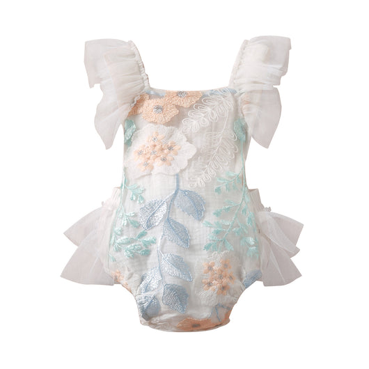 Mono de Encaje para Bebé Niña con Mangas de Tul Bordado - Image 8