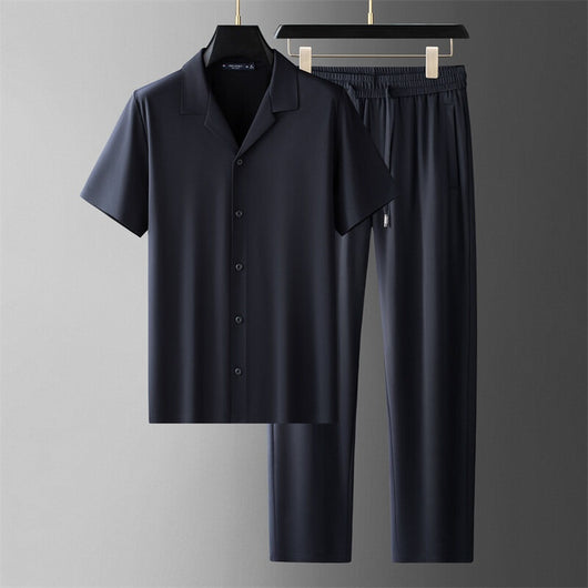 Conjunto Casual de Seda de Hielo para Hombre - Image 6