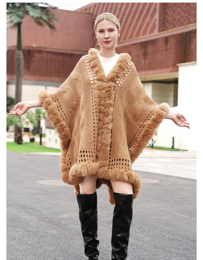 Capa Cardigan de Lana Calada Extendida - Abrigo Tejido Otoño Invierno - Image 14