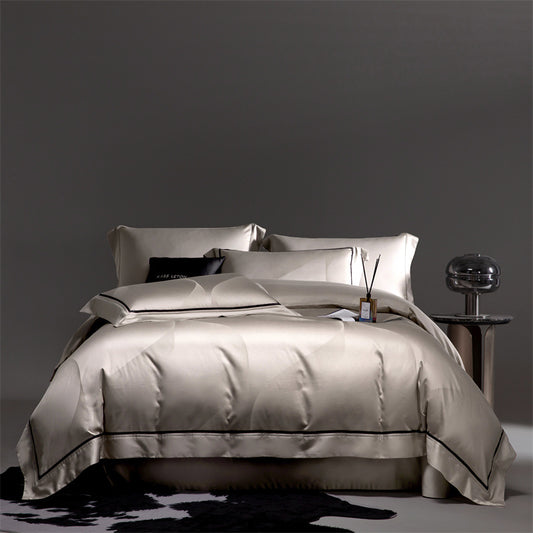 Juego de Cama 160S Jacquard Caballo Algodón - Sábanas y Funda de Edredón