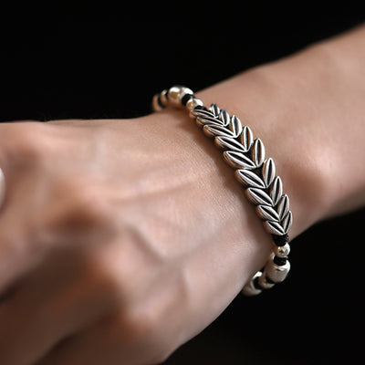 Pulsera Tejida en Plata S999 Diseño Espiga