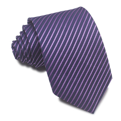 Corbata Jacquard Rayada 8CM para Hombre - Rojo, Negro y Azul - Image 25