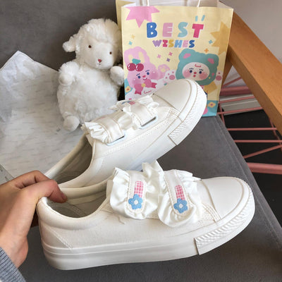 Zapatillas Blancas de Lona con Velcro para Mujer - Estilo Casual Cómodo - Image 3
