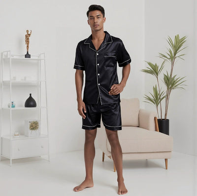 Pijama Hombre Cuello Solapa Talla Grande Cómodo y Transpirable - Image 4