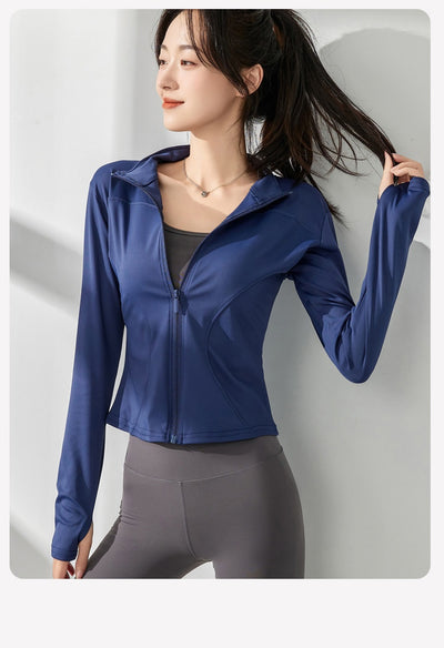 Chaqueta Deportiva para Yoga Mujer Manga Larga Protección Solar Ropa Outdoor - Image 27