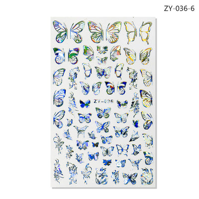 Calcomanías de Uñas Efecto Mariposa con Brillo Láser - Image 23