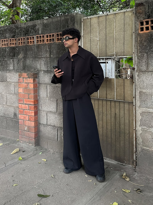 Chaqueta Negra de Botones con Cuello - Image 6