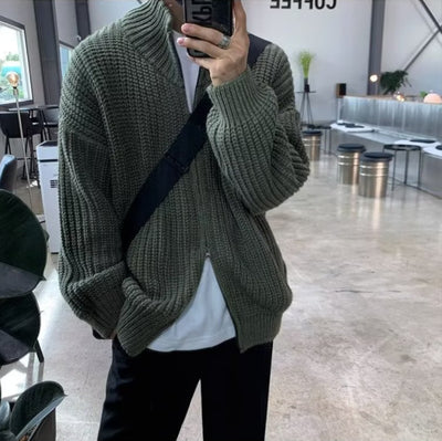 Suéter Cuello Alto Medio Hombre Primavera Otoño Estilo Relajado Color Sólido - Image 13