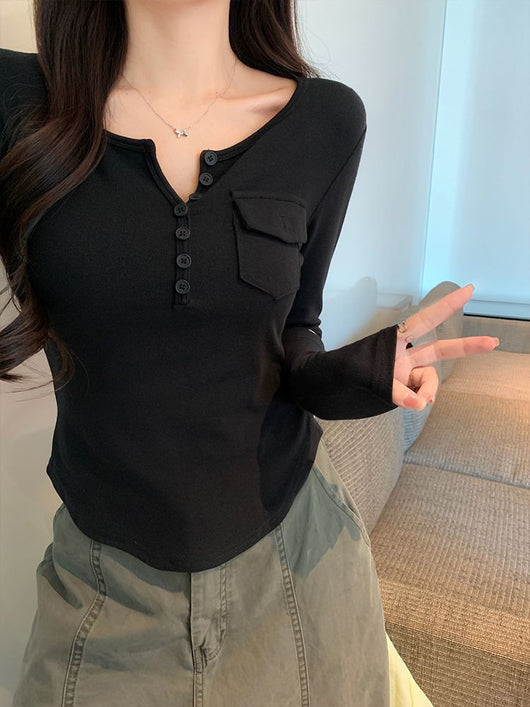 Blusa Larga Elegante Ajustada con Botones para Mujer - Image 11