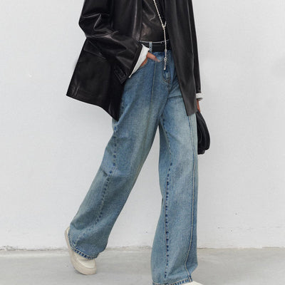 Jeans Mujer Corte Recto con Costuras Tridimensionales - Image 4