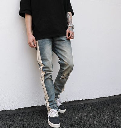 Pantalón Denim Retro Desgastado - Image 8