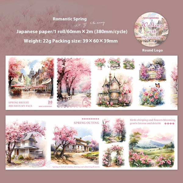Set de Cintas Decorativas Adhesivas Paisajes Cuatro Estaciones - 6 Modelos para Scrapbooking y DIY - Image 6