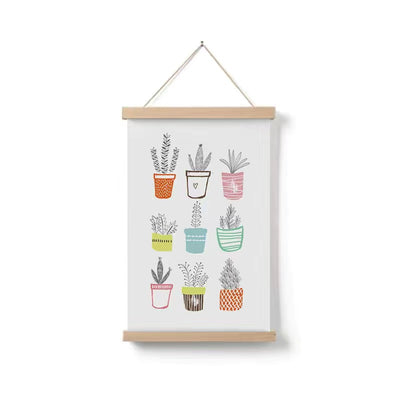 Cuadro Decorativo Plantas Verdes Diseño Infantil en Madera Maciza - Image 5