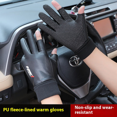 Guantes de Cuero para Hombre, Impermeables, Antideslizantes y para Pantalla Táctil - Image 2
