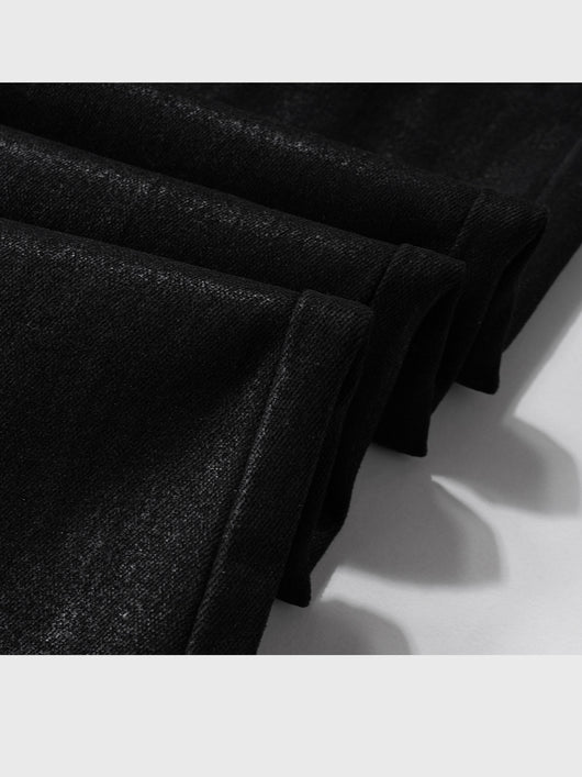Pantalones Bootcut de Vinilo con Costuras Desgastadas - Image 3