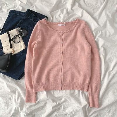 Cardigan Básico de Punto para Mujer - Estilo Relajado Primavera - Image 25