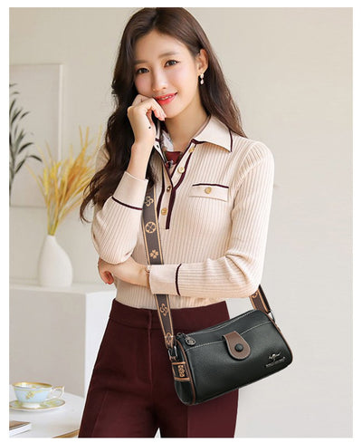 Bolso Bandolera de Cuero Minimalista Retro para Mujer - Image 29