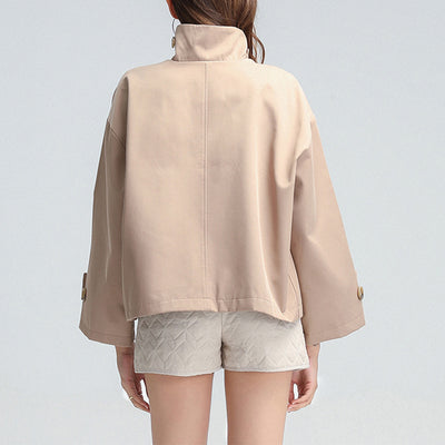 Chamarra Suelta Cuello Alto para Mujer - Cortavientos Moderno - Image 2