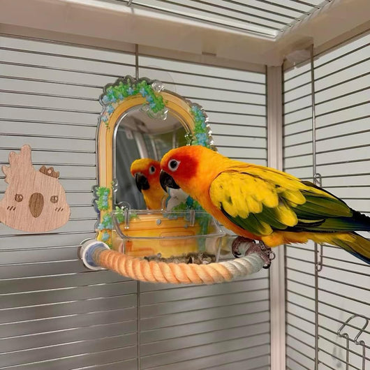 Bright green 150cm spiral rope bird perch with a metal clip, designed for climbing and perching in bird cages. - Image 9