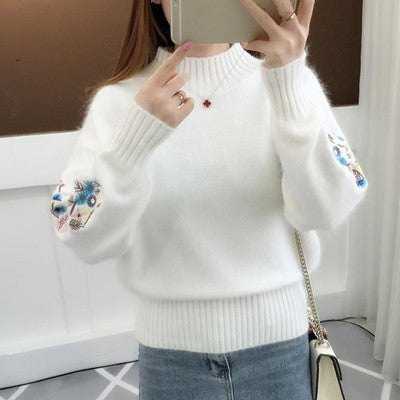 Blusa Manga Larga Cuello Alto con Bordado en Hilo - Image 10