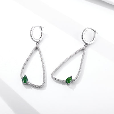Aretes de Plata S925 con Diopsida Natural para Mujer - Image 6