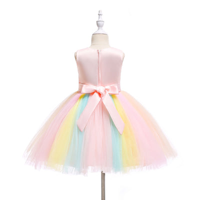 Vestido de Fiesta Infantil Colorido para Niñas - Diseño de Dama de Honor y Boda - Image 4